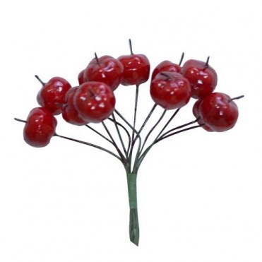 Яблочки декоративные красные, 12шт. (d=2-2.5см) (1 уп.)