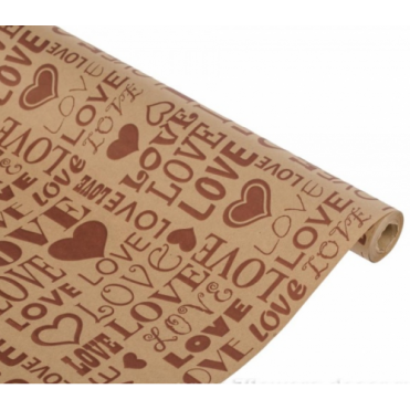 Бумага упаковочная Love art крафт бурый 0,7x2,5м, 60г/м2 (1 шт.)